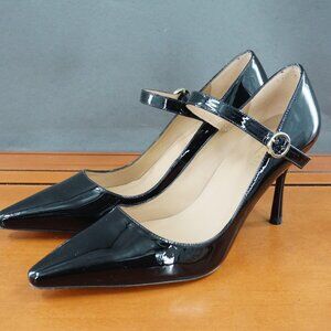 LK Bennett Camille Heels Black Patent Leather Buckle Mary Jane Pumps
